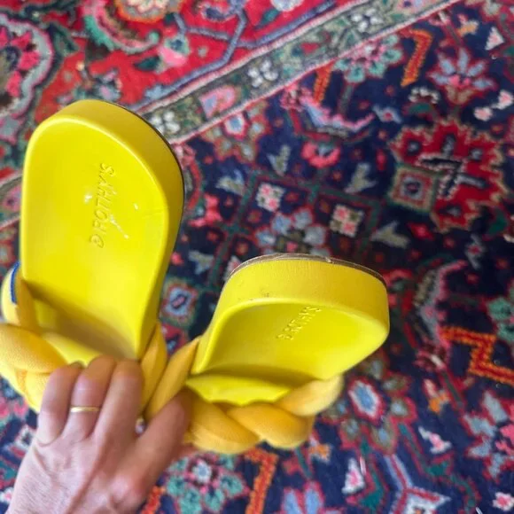 ROTHY'S Bubble Slide Slip-On Sandals Women’s Size 12.5 Canary Yellow Retired - Picture 10 of 14